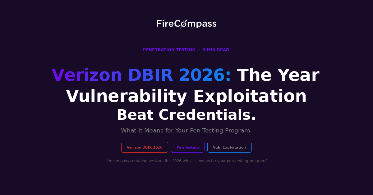 Verizon DBIR 2026: The Year Vulnerability Exploitation Beat Credentials. What It Means for Your Pen Testing Program