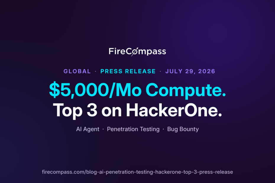 FireCompass autonomous AI penetration testing agent reaching Top 3 on HackerOne US leaderboard on a $5,000 monthly budget