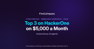 FireCompass AI Agents reaching Top 3 on HackerOne leaderboard graphic