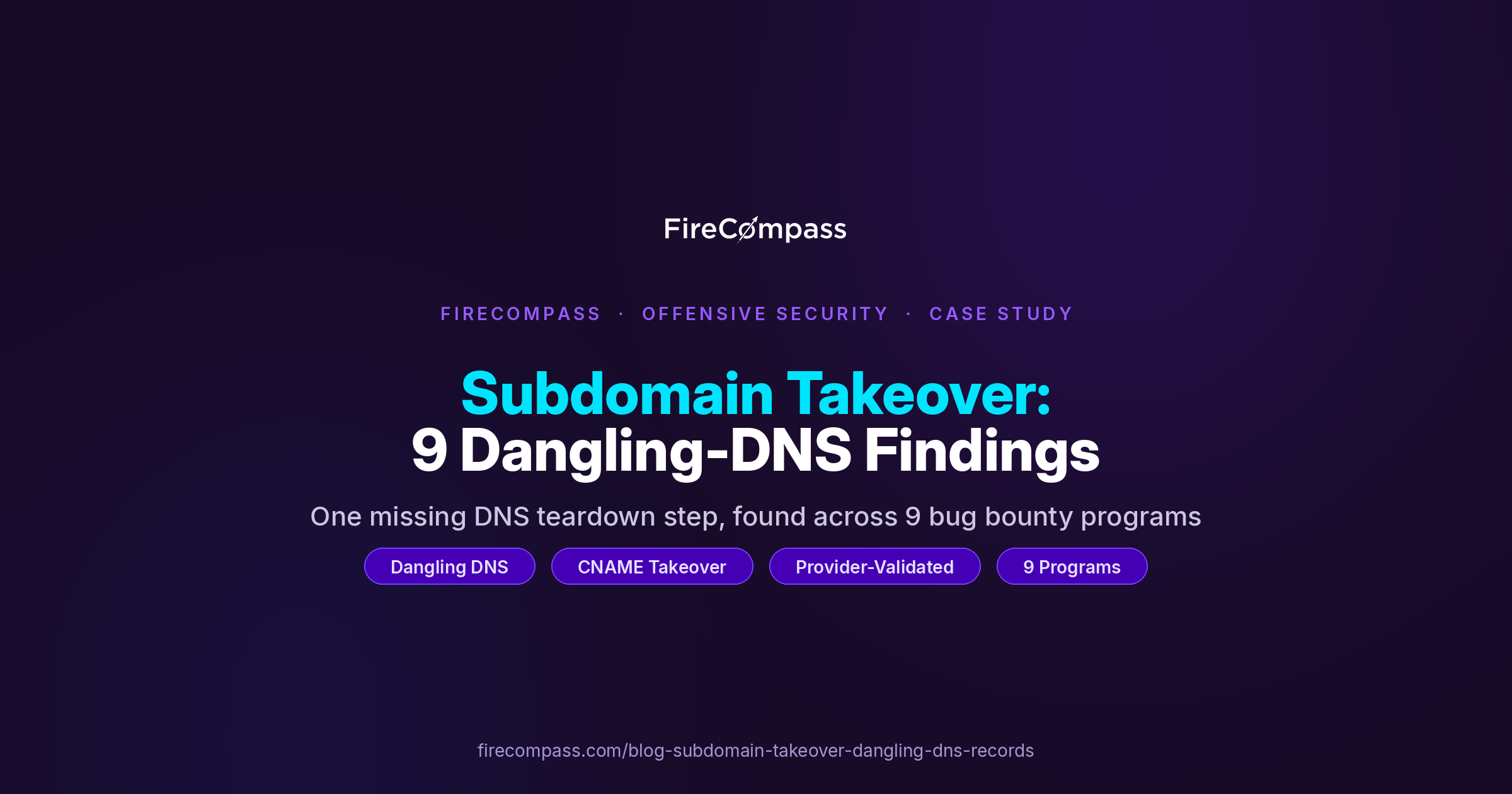 Nine Programs, Nine Organizations, One Forgotten DNS Record: How FireCompass’s Agentic AI Penetration Testing Found Subdomain Takeover Risk Across Five Cloud and CDN Providers