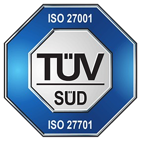 T&Uuml;V S&Uuml;D certification mark, ISO 27001 and ISO 27701