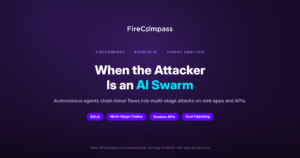 Autonomous AI Security Testing graphic showing an AI attack swarm for Web App and API security